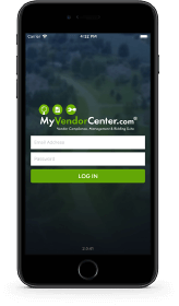 iPhone with MyVendorCenter app
